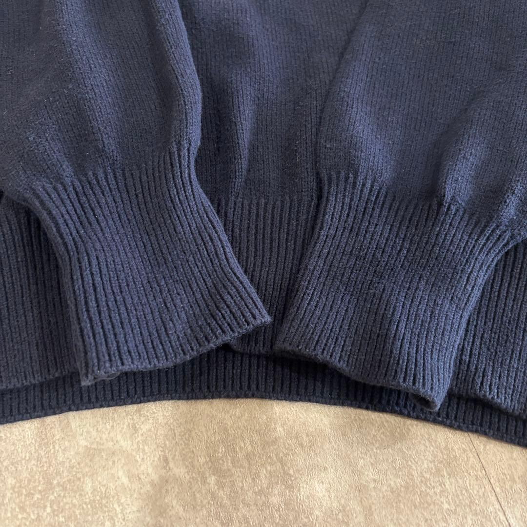 ラルフローレン ウール ニット セーター 襟付き ポロシャツ ネイビー L