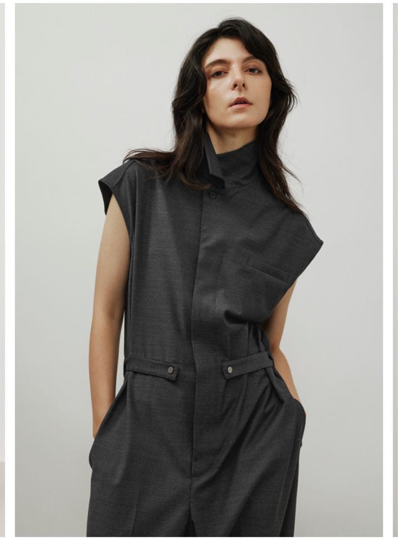 【新品未使用】DÉPAREILLÉ ウールツイルショートスリーブコンビネゾン