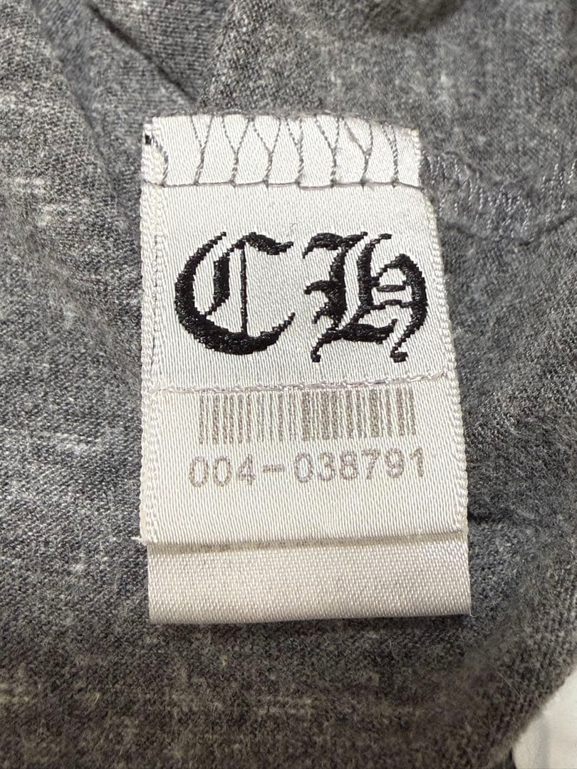 クロムハーツ 7分袖 ヘンリーネック Tシャツ メンズ　グレー