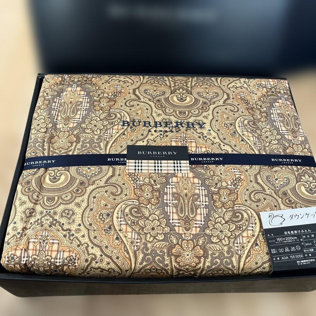 バーバリー ロンドン ダウンケット 羽毛肌掛けふとん 日本製 新品　ペイズリー