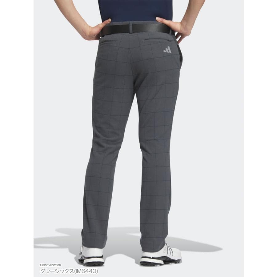 【新品】adidas ゴルフ ロングパンツ チェック柄 グレー 88