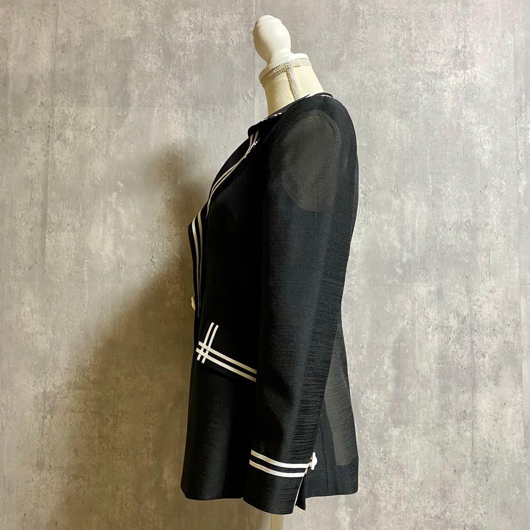 ★【新品タグ付】定価11万円 VELLA テーラードジャケット シースルー 40