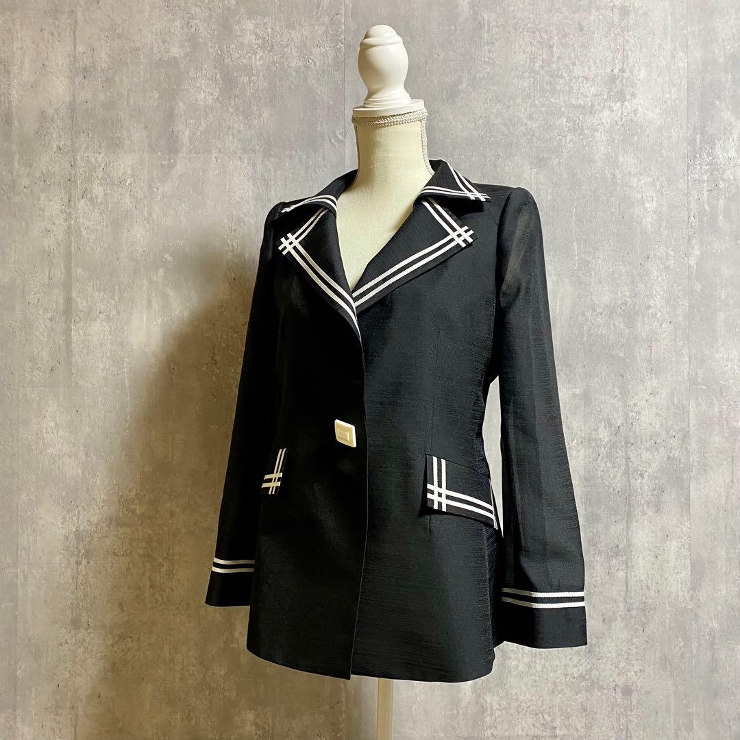 ★【新品タグ付】定価11万円 VELLA テーラードジャケット シースルー 40