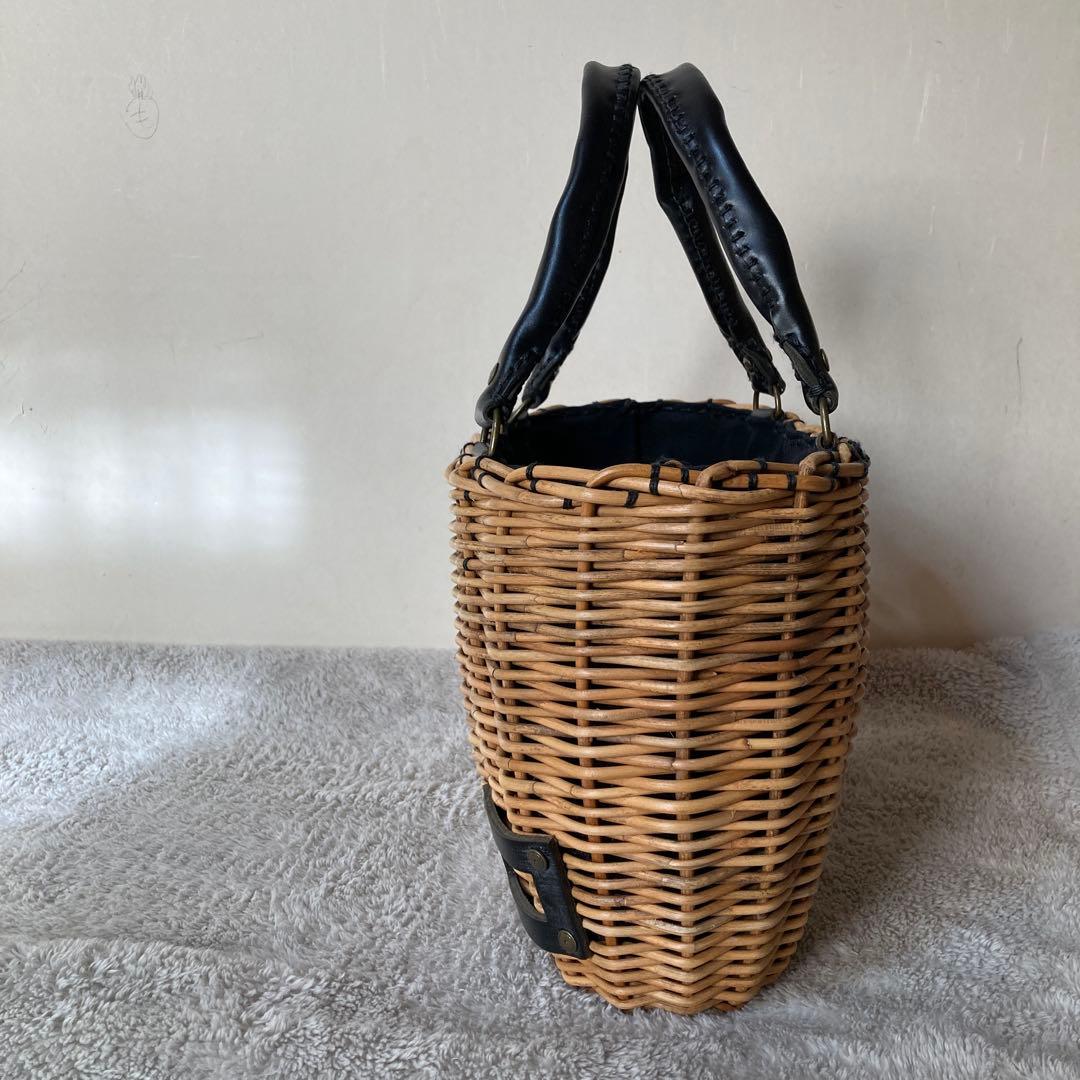 美品 ebagos エバゴス かごバッグ 新品未使用のリネンかぶせナチュラル付！