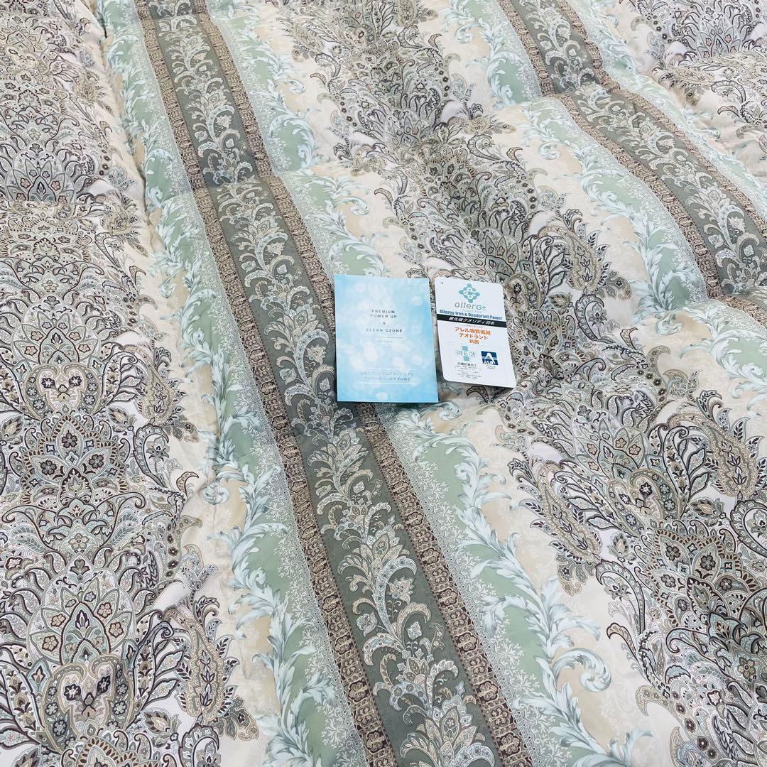 羽毛布団 シングル 増量 抗菌防臭羽毛 ピンクグリーン 日本製　特別価格 PGR