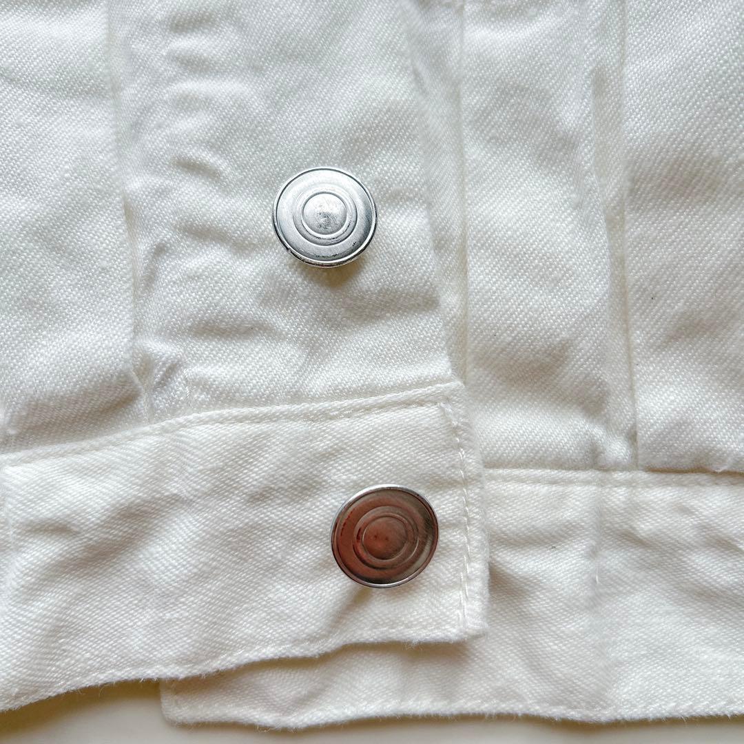 Hands　of　creation リネン デニムスタンドカラーGジャン 白