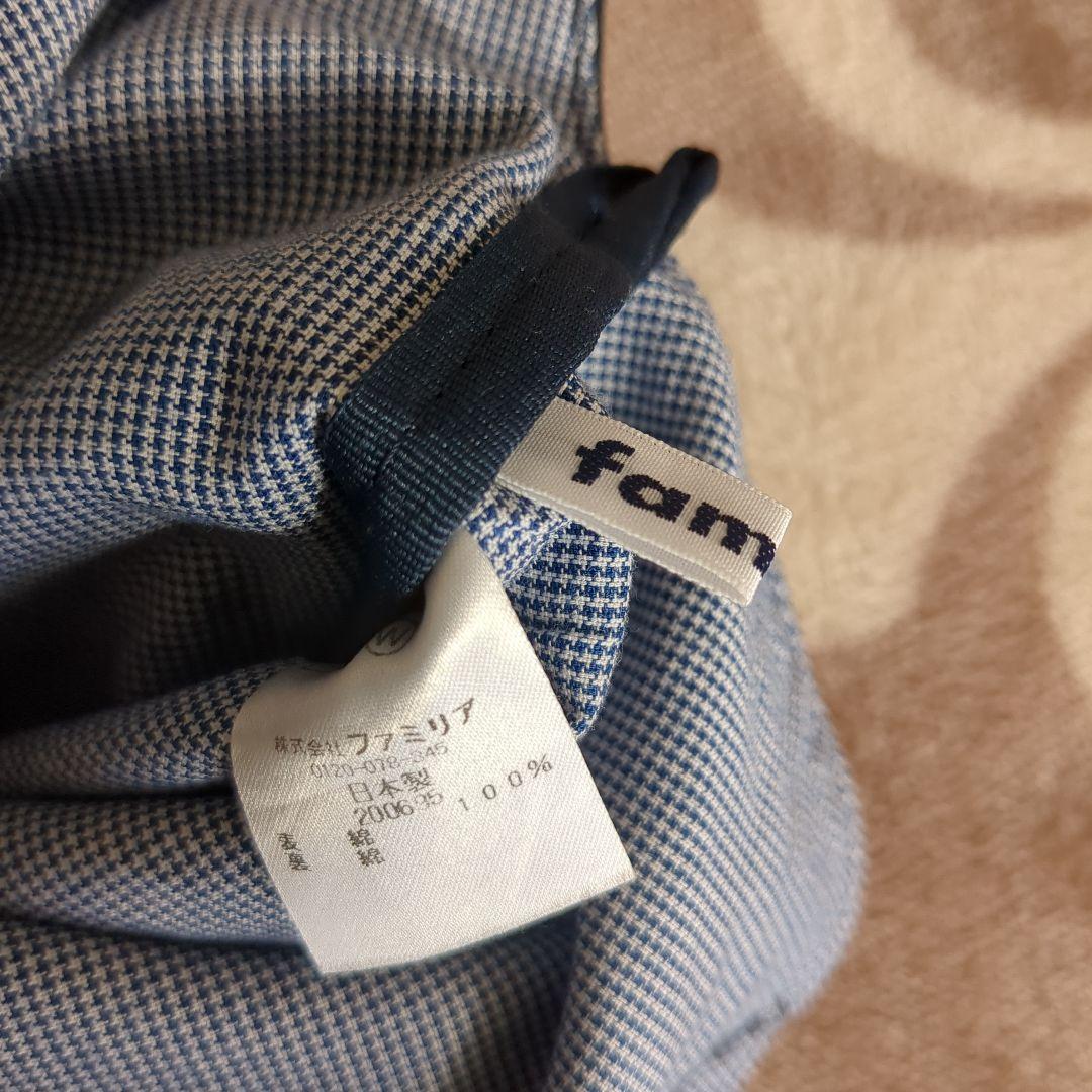 【美品】ファミリア 115-120 濃紺 お受験用セットワンピース　白シャツ