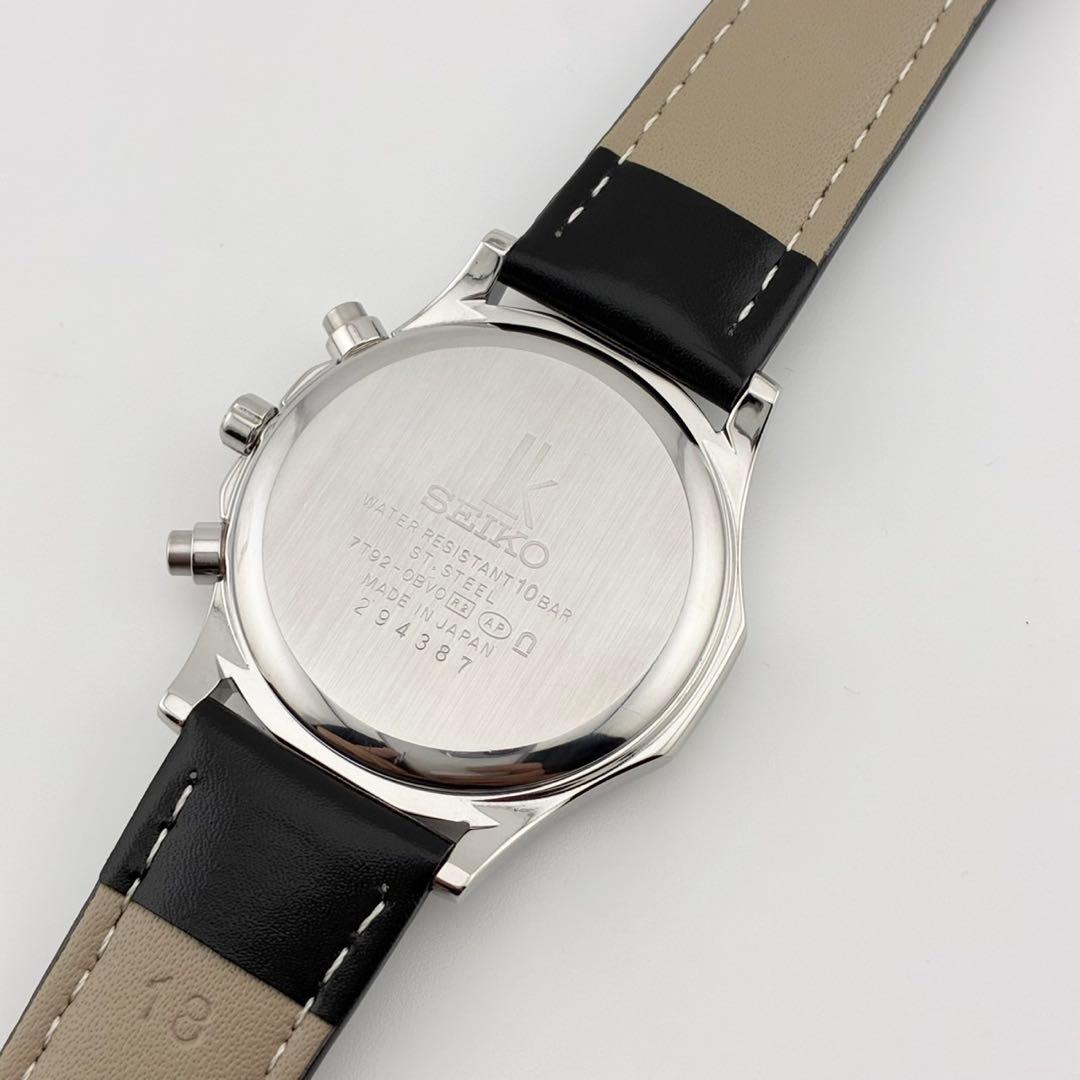 【美品/電池交換済】SEIKO　lK 腕時計　8pダイヤ　新品ベルト　スモセコ