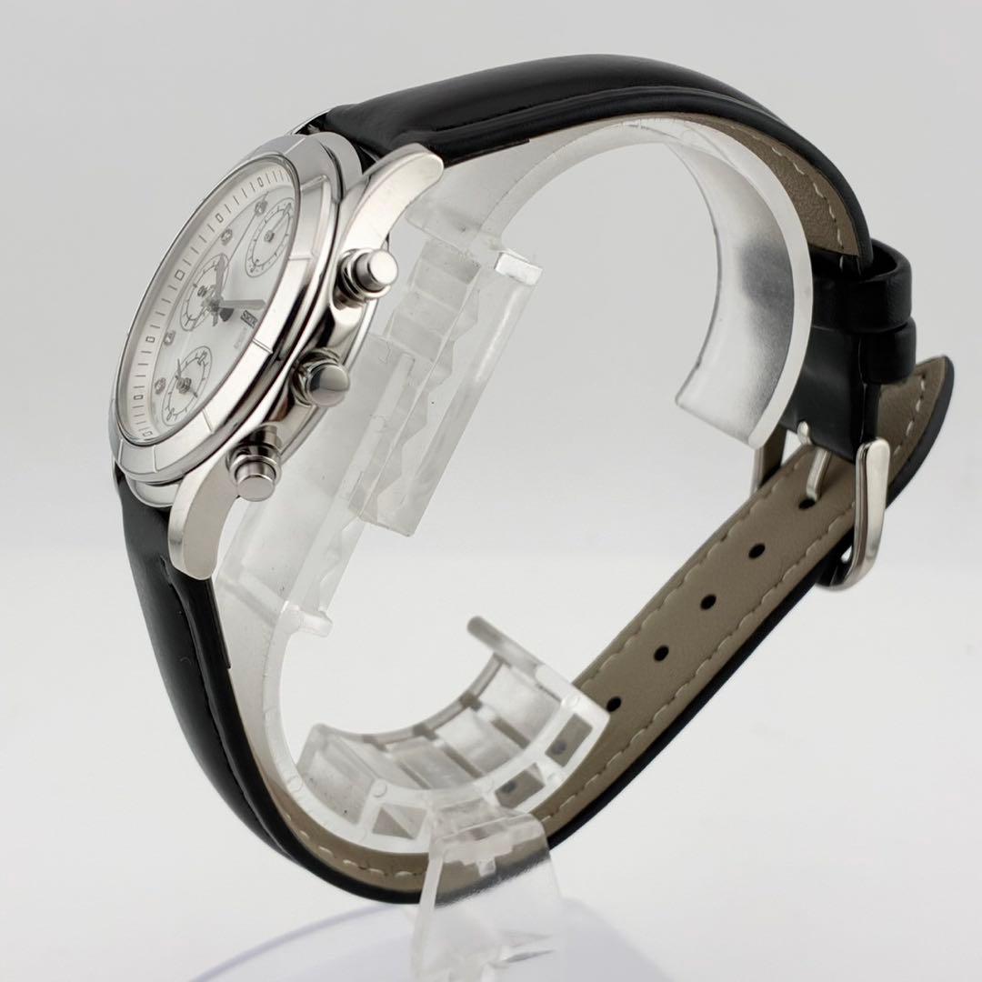 【美品/電池交換済】SEIKO　lK 腕時計　8pダイヤ　新品ベルト　スモセコ
