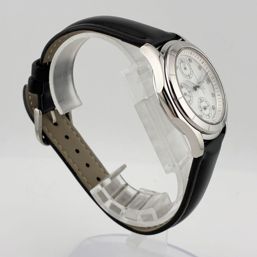 【美品/電池交換済】SEIKO　lK 腕時計　8pダイヤ　新品ベルト　スモセコ