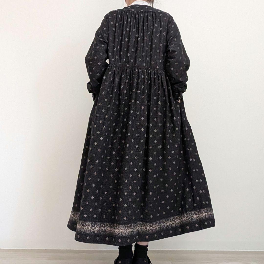 ネストローブ　コットン　シルク　プリント　ワンピース