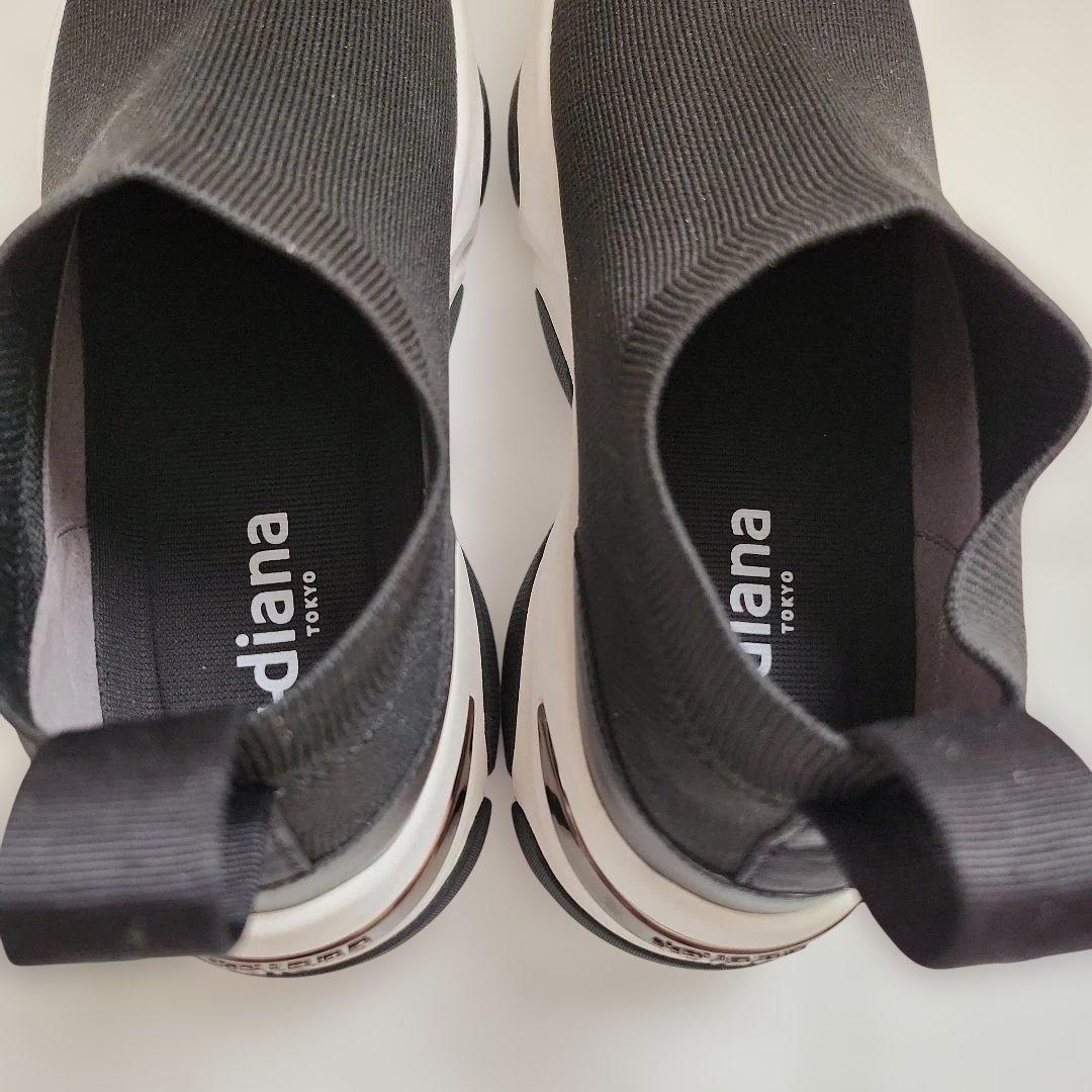美品✨プラス　ダイアナ　軽量ニットソックススニーカー　厚底　撥水加工