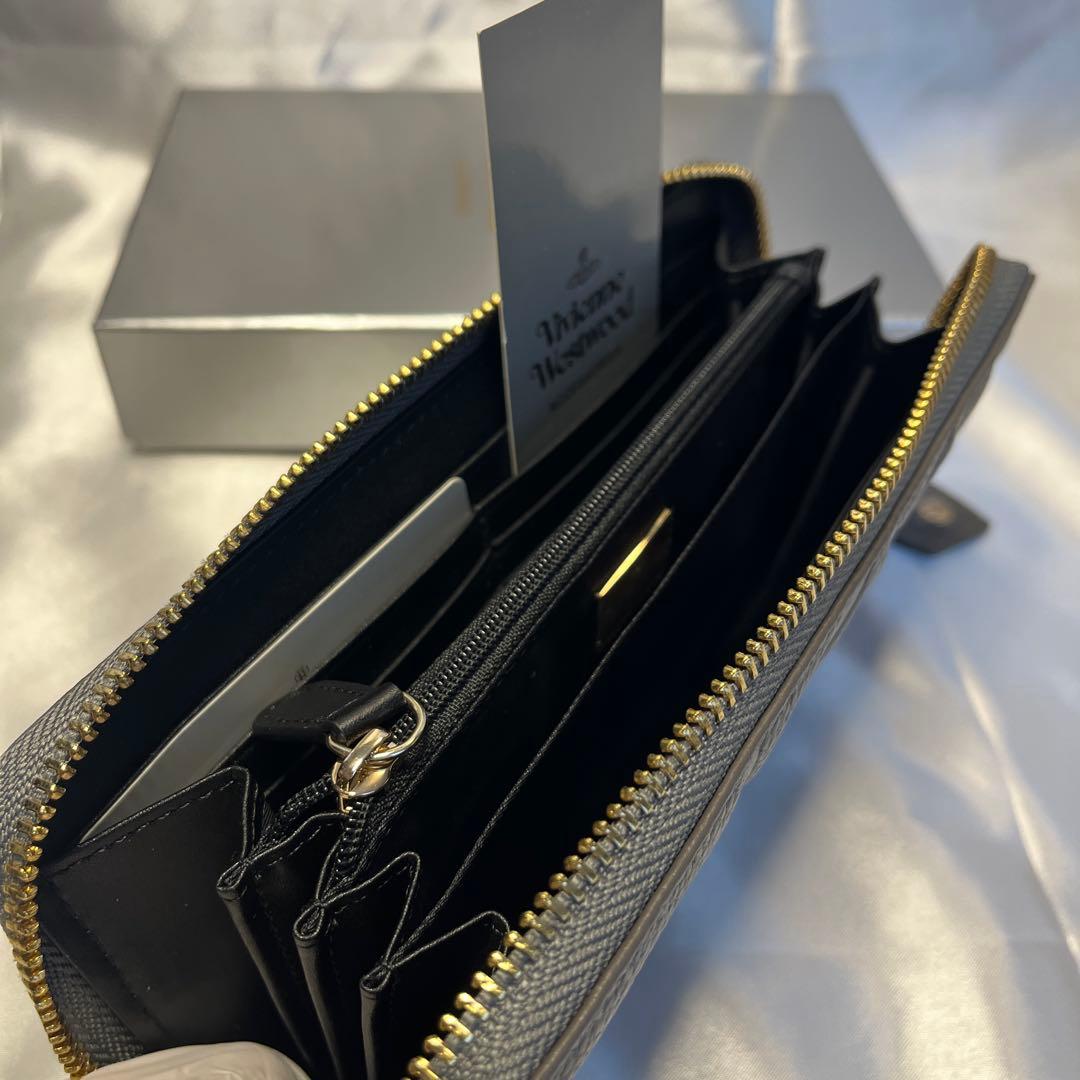 新品 Vivienne Westwood グレー BIGロゴ 長財布
