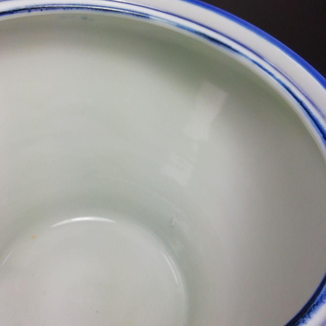 Ｓ８０４　水指　『染付　竹繪　水指』『平安　静山造』　共箱　茶道具