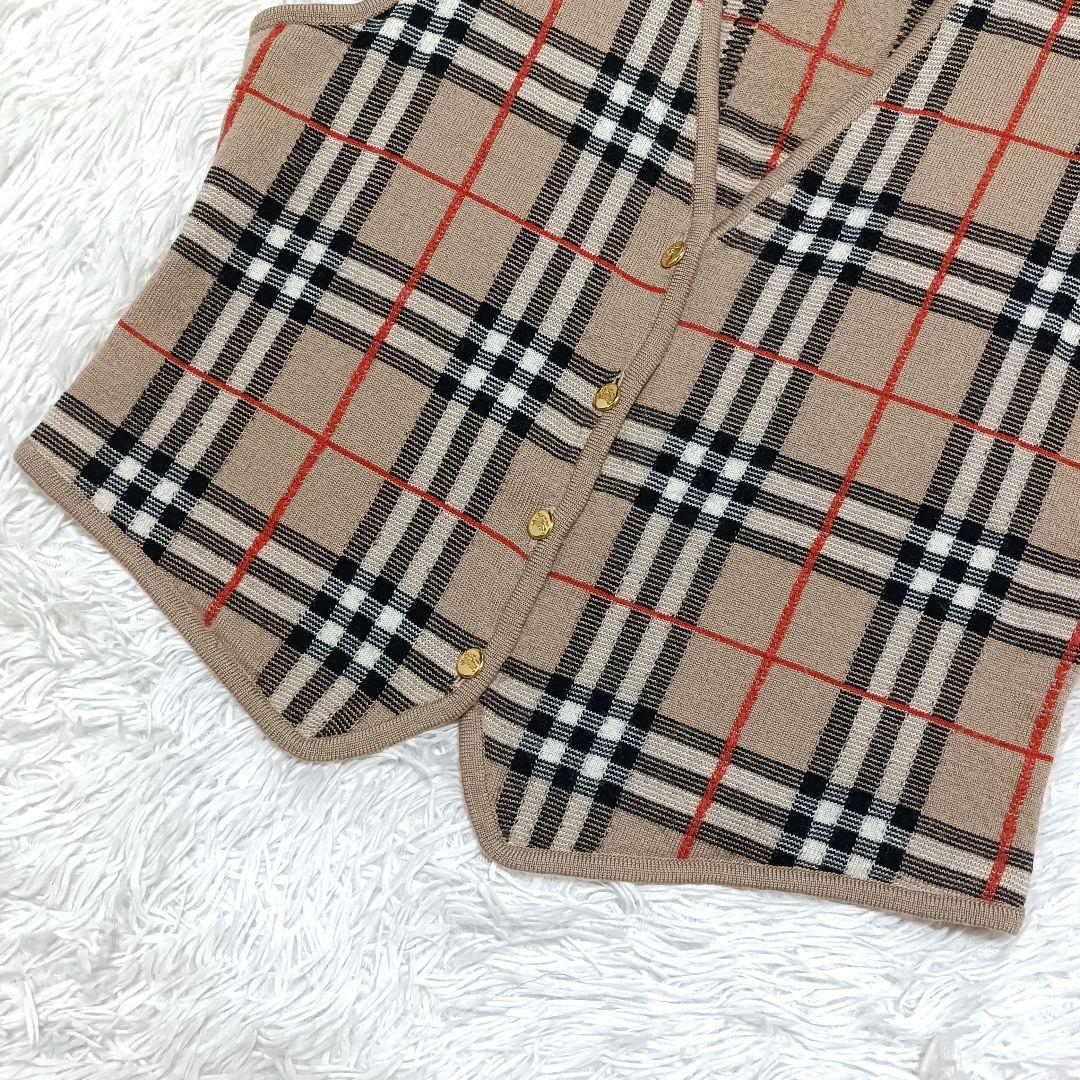 美品♪︎バーバリーズ ウールニットベスト ノバチェック ハニーベージュ