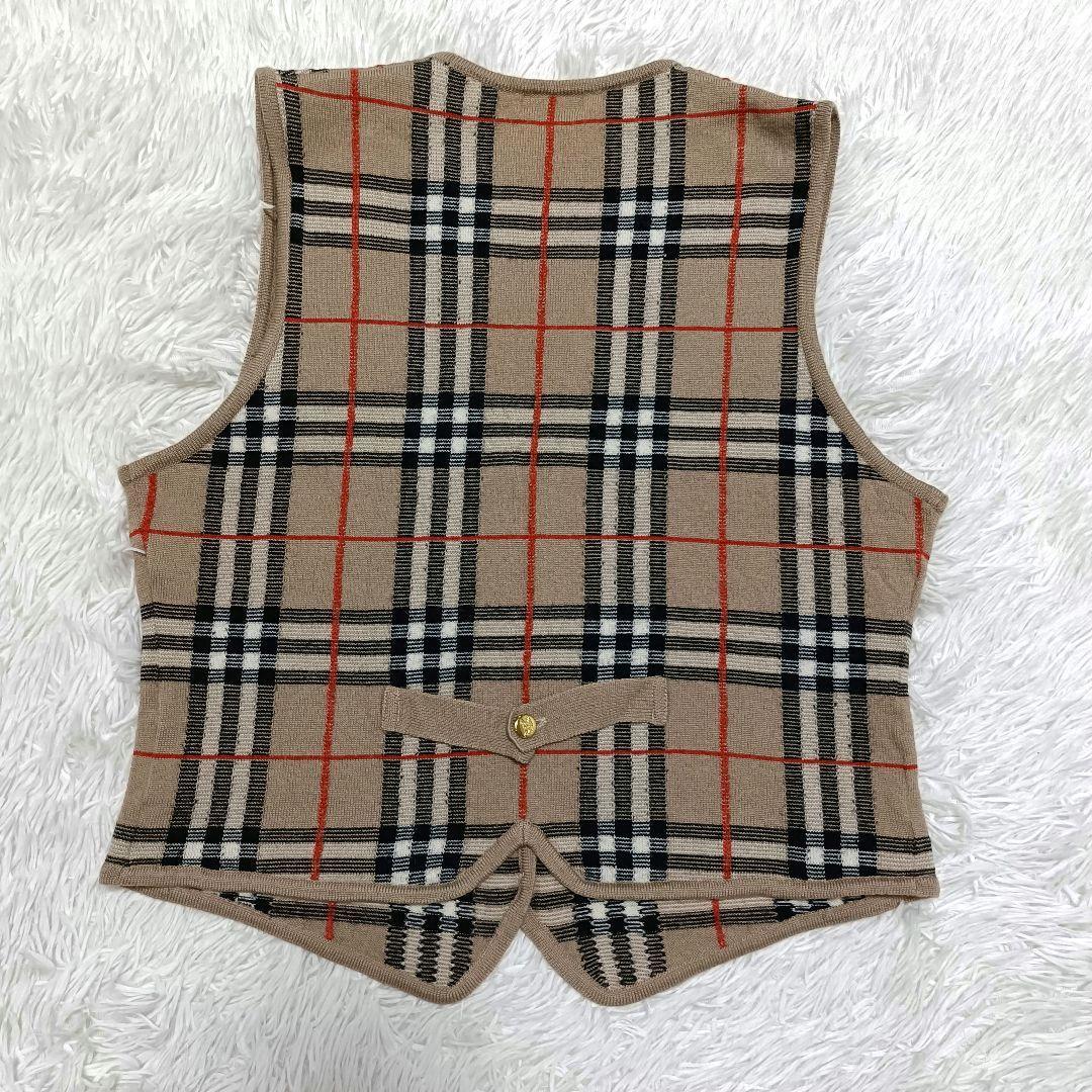 美品♪︎バーバリーズ ウールニットベスト ノバチェック ハニーベージュ