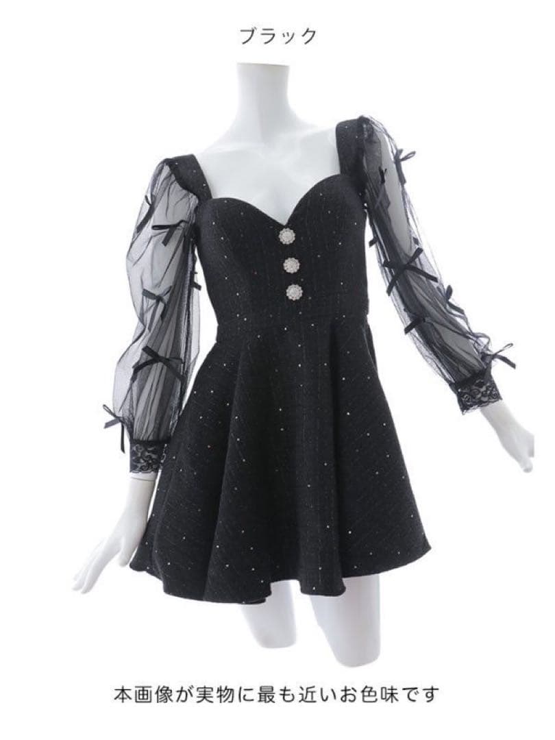 最終値下げ中♡黒いパフスリーブドレス　キャバ　ドレス