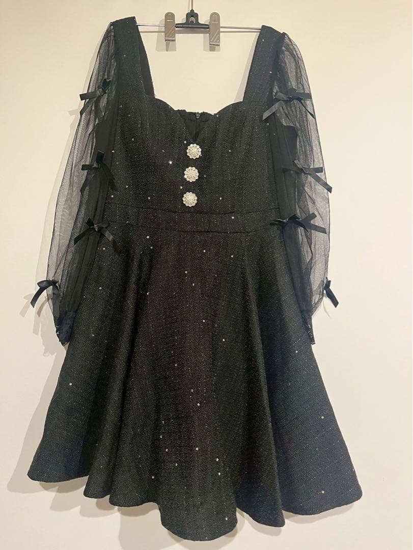 最終値下げ中♡黒いパフスリーブドレス　キャバ　ドレス