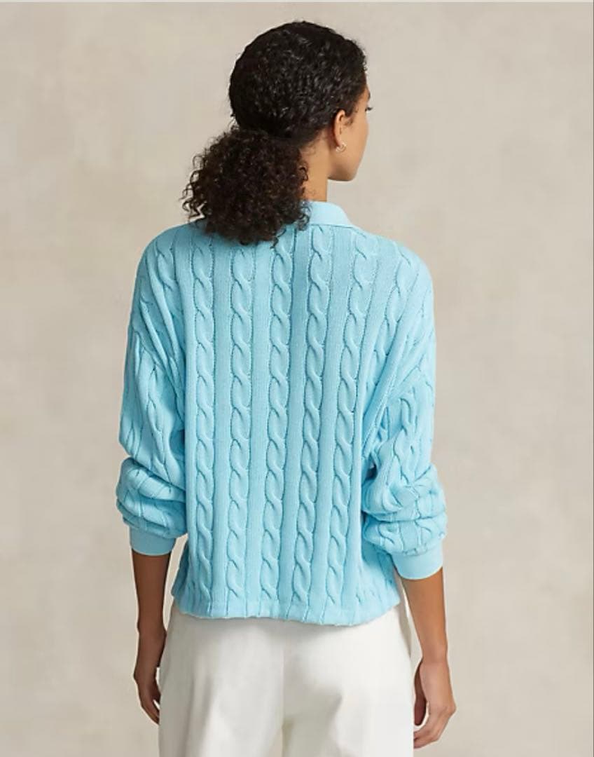 k*3様 【レア】Polo by RL ケーブルコットンロングスリーブポロシャツ