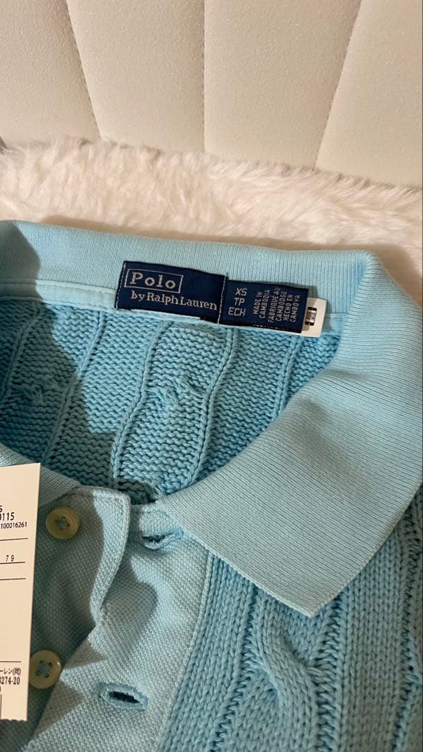 k*3様 【レア】Polo by RL ケーブルコットンロングスリーブポロシャツ