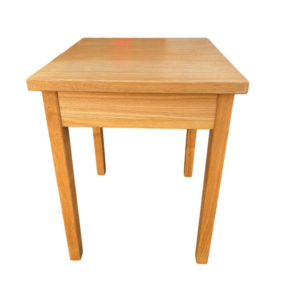 美品　【無印良品】木製サイドテーブル 引き出し付き（廃盤品）