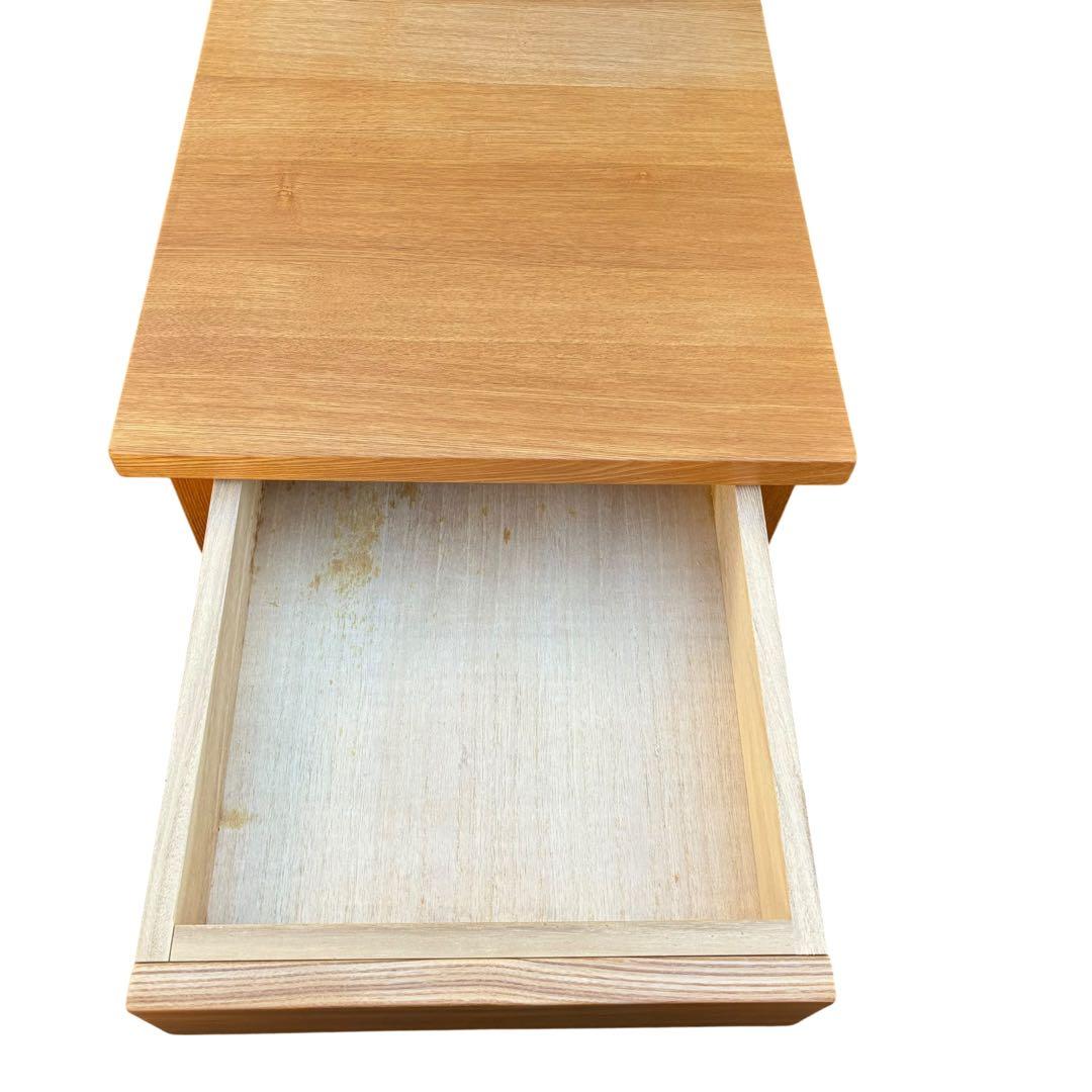 美品　【無印良品】木製サイドテーブル 引き出し付き（廃盤品）