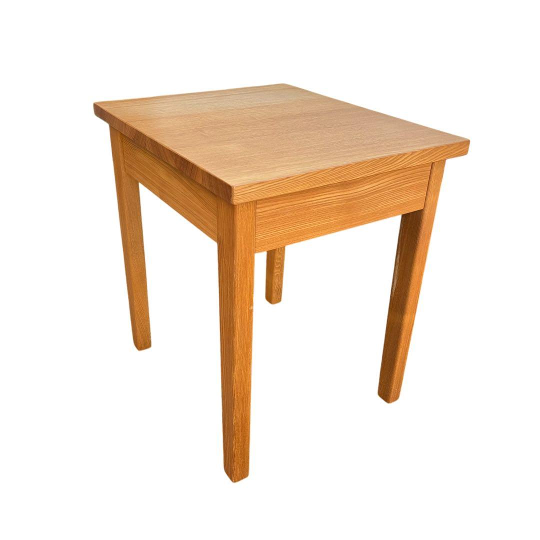 美品　【無印良品】木製サイドテーブル 引き出し付き（廃盤品）