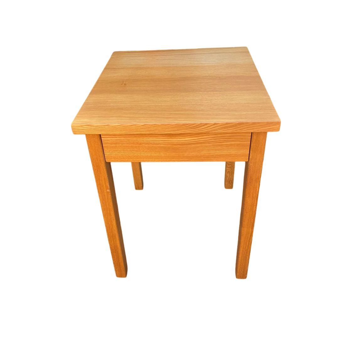 美品　【無印良品】木製サイドテーブル 引き出し付き（廃盤品）