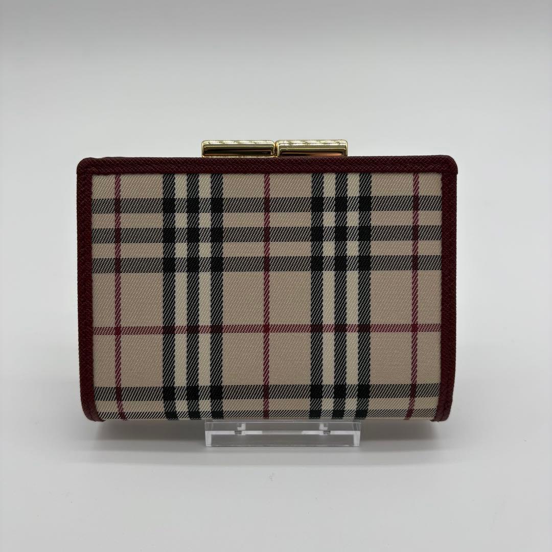 未使用級　バーバリー　ノバチェック　がま口財布　二つ折り財布