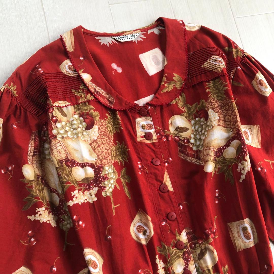 カネコイサオ フルーツバスケット チェリー ピンタック たくし上げ ワンピース