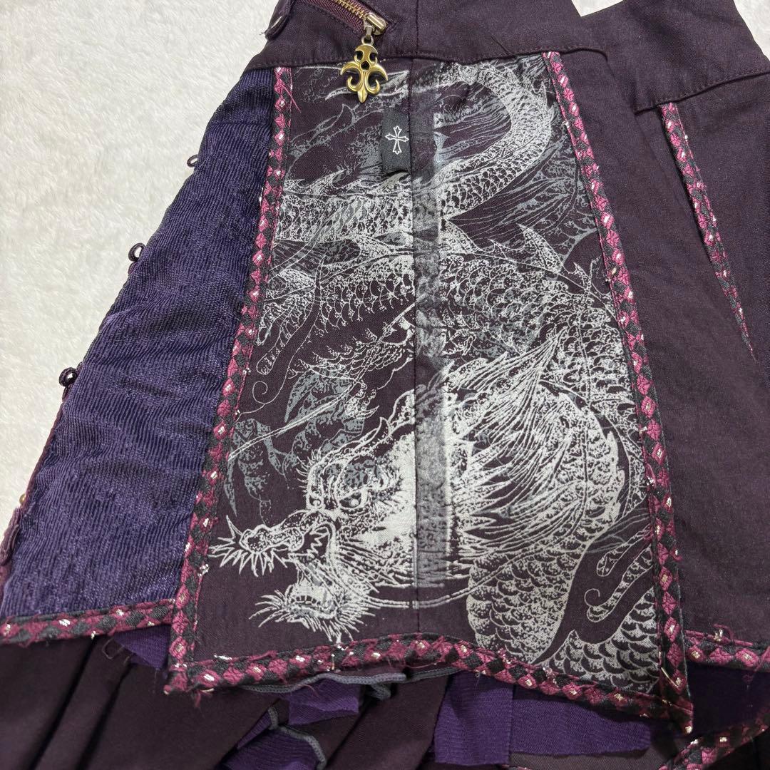 Ozz Croce ミニスカート　フレア　レイヤード　ティアード　ドラゴン