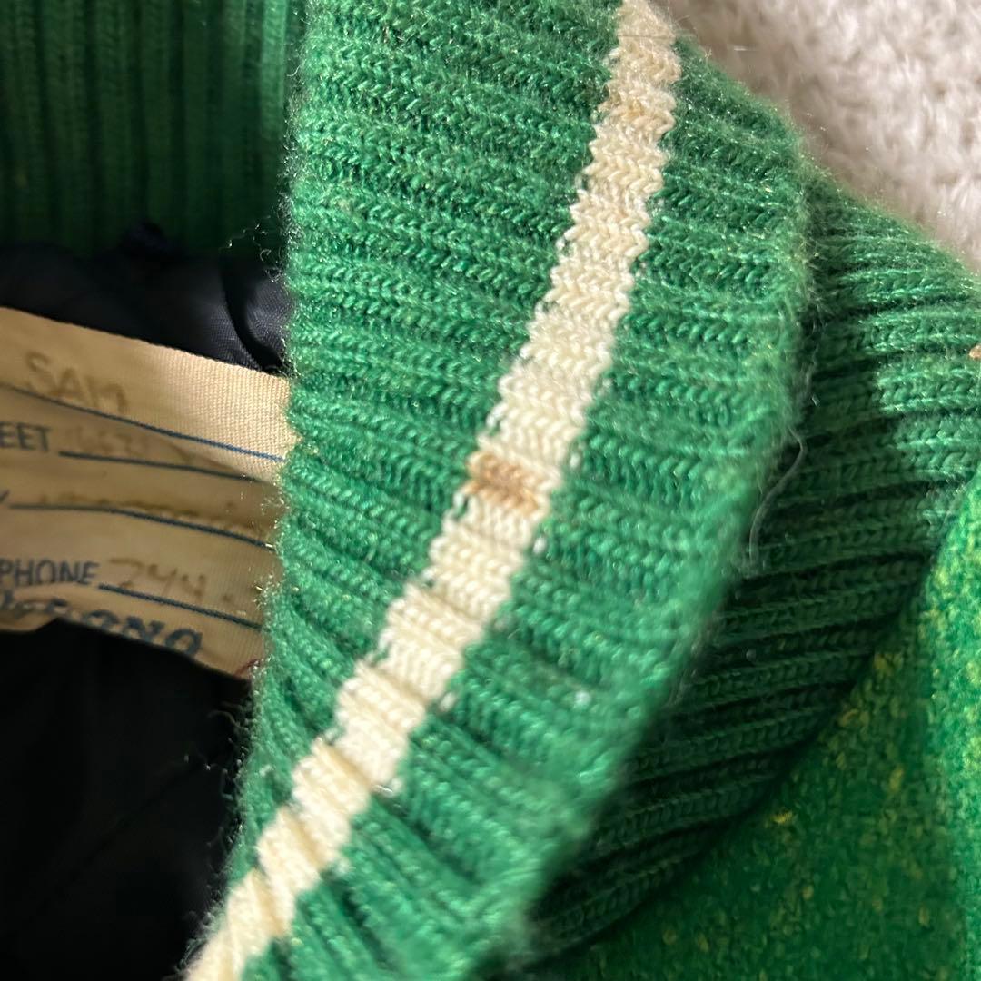 70s 80s ヴィンテージDeLONG デロング スタジャン レザー切替　46