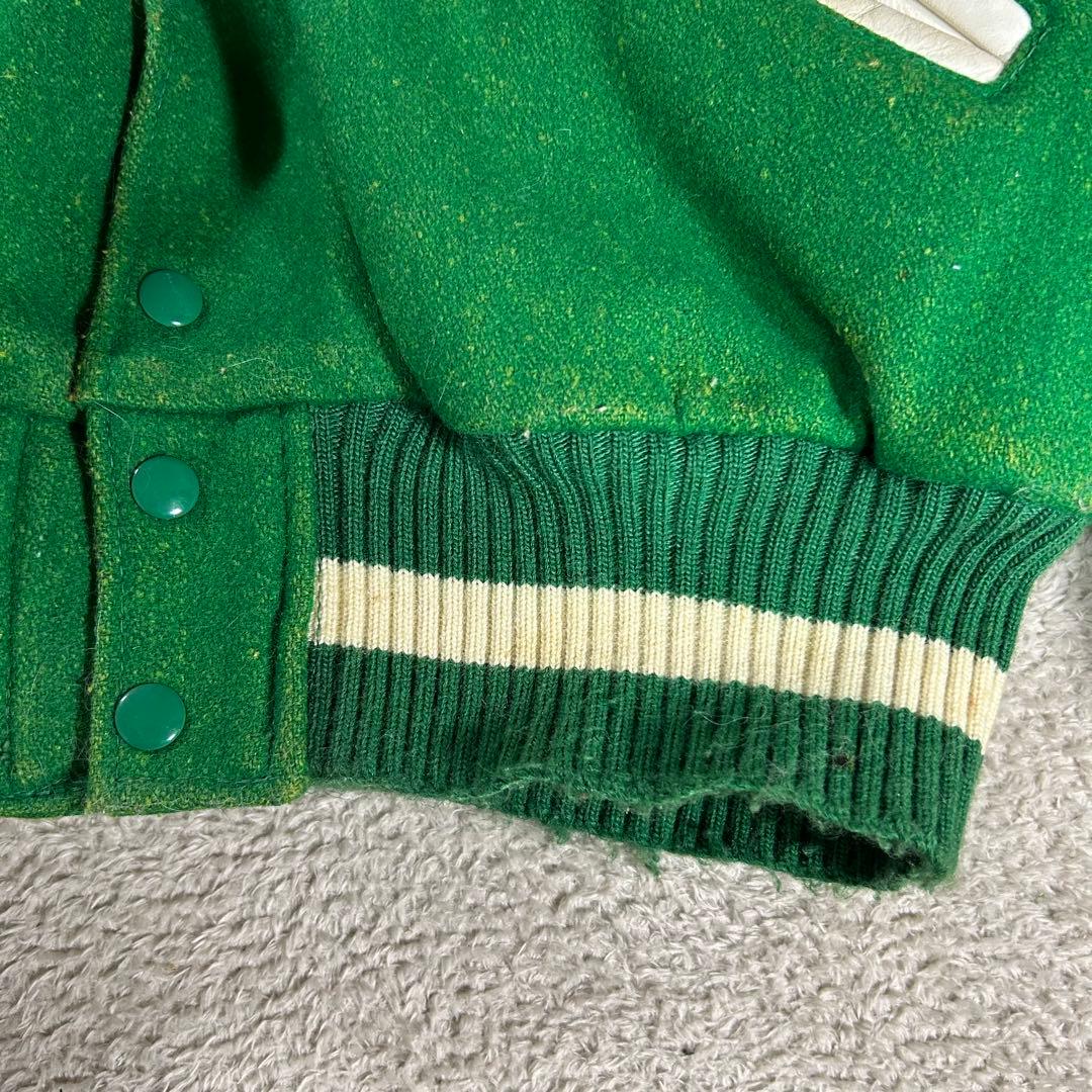 70s 80s ヴィンテージDeLONG デロング スタジャン レザー切替　46