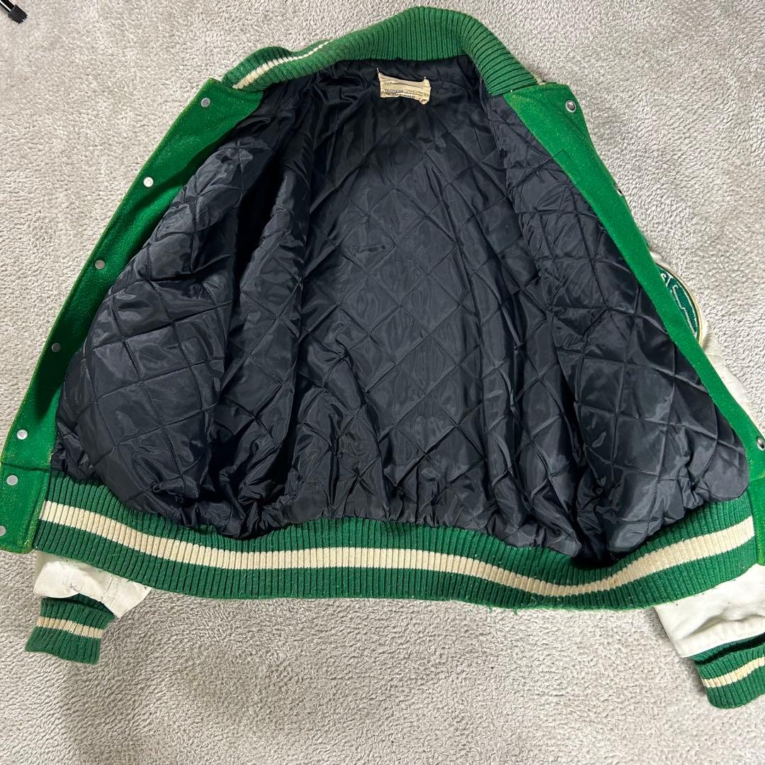 70s 80s ヴィンテージDeLONG デロング スタジャン レザー切替　46