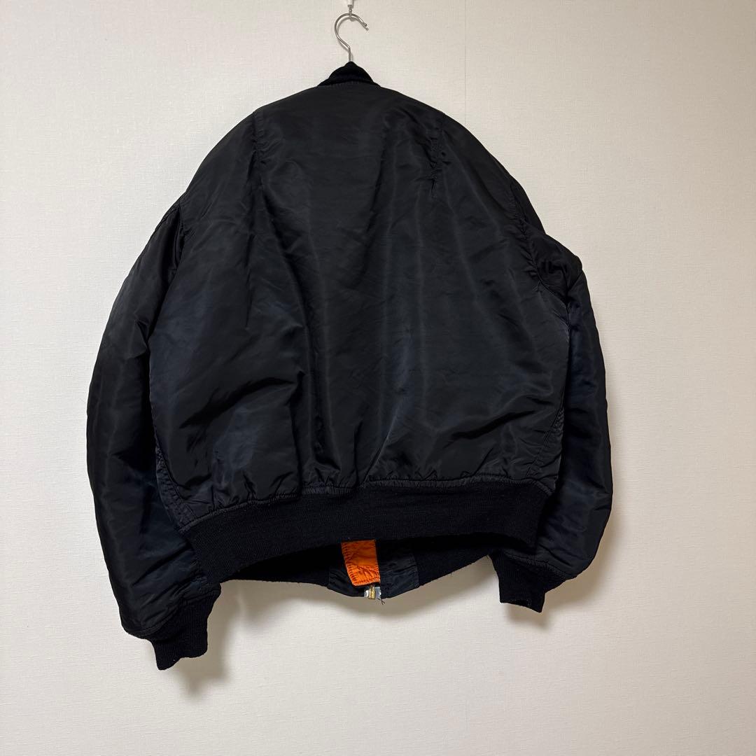 80sUSA製ALPHAアルファMA-1 フライトジャケットXLブラック