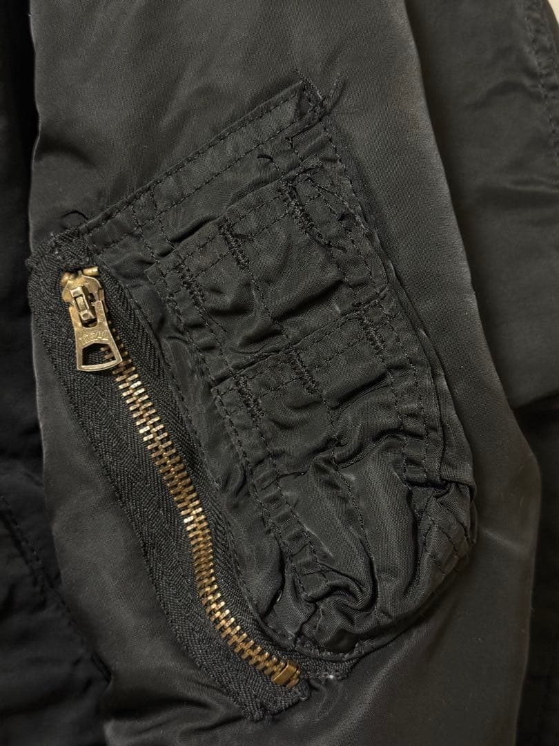 80sUSA製ALPHAアルファMA-1 フライトジャケットXLブラック