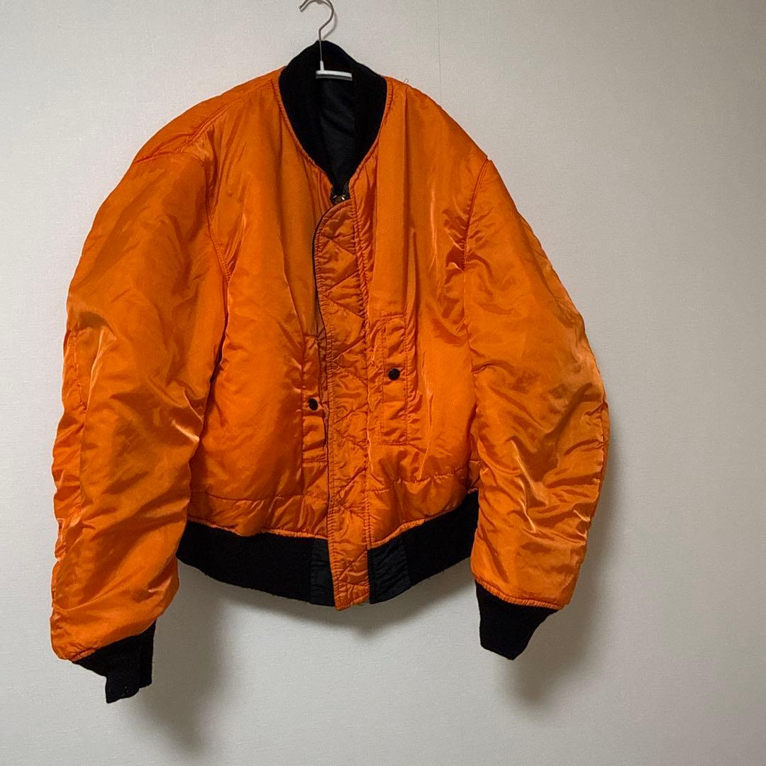 80sUSA製ALPHAアルファMA-1 フライトジャケットXLブラック