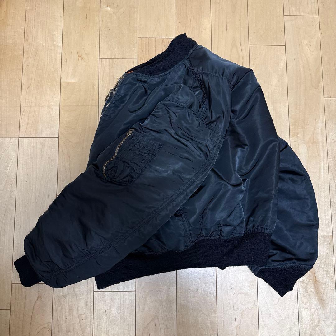 80sUSA製ALPHAアルファMA-1 フライトジャケットXLブラック