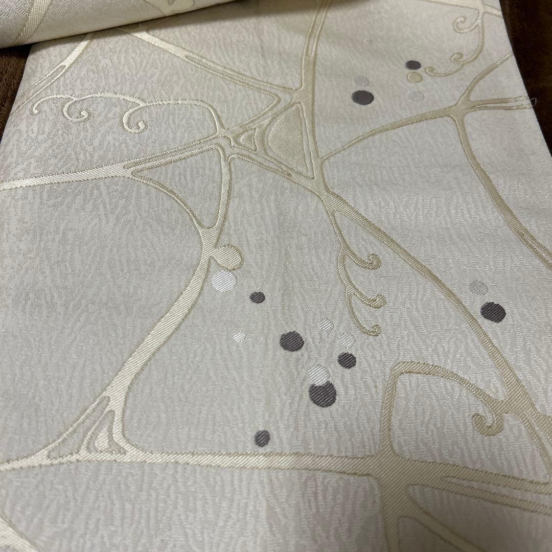 袋帯 洒落袋帯 西陣織 六通 アイボリー