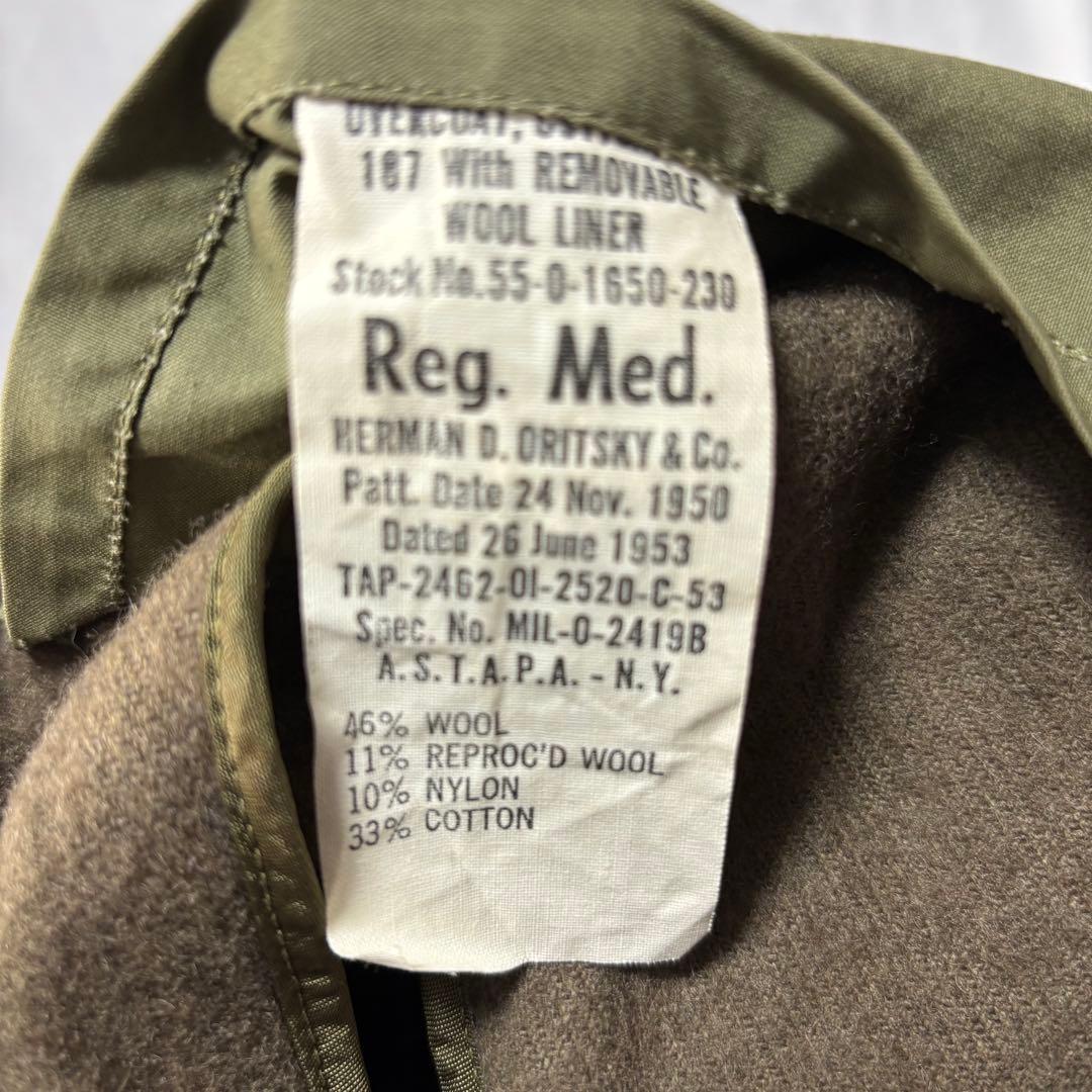 50s 実物 米軍 US ARMY オーバーコート M-1950 ライナー付き