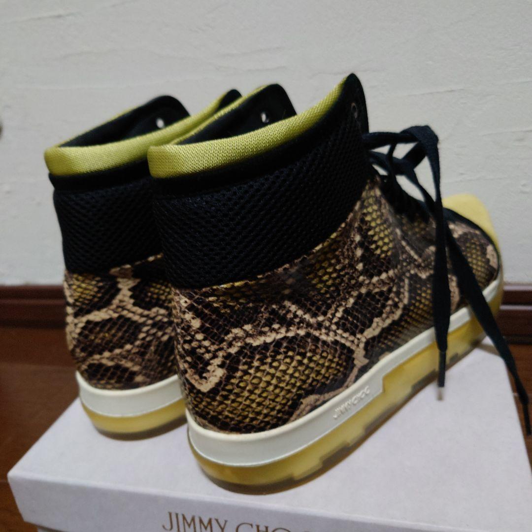 JIMMY CHOO スネーク柄 ハイカットスニーカー