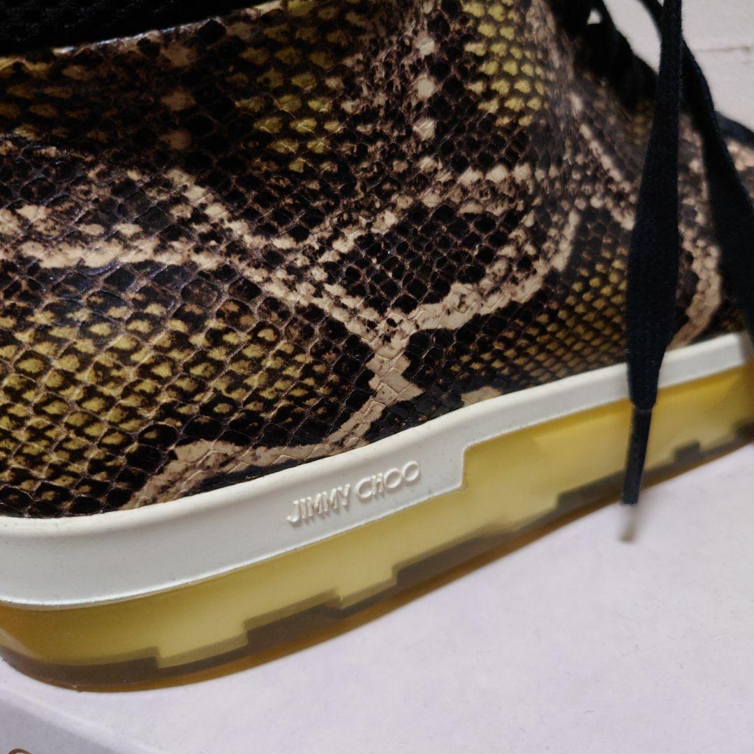 JIMMY CHOO スネーク柄 ハイカットスニーカー