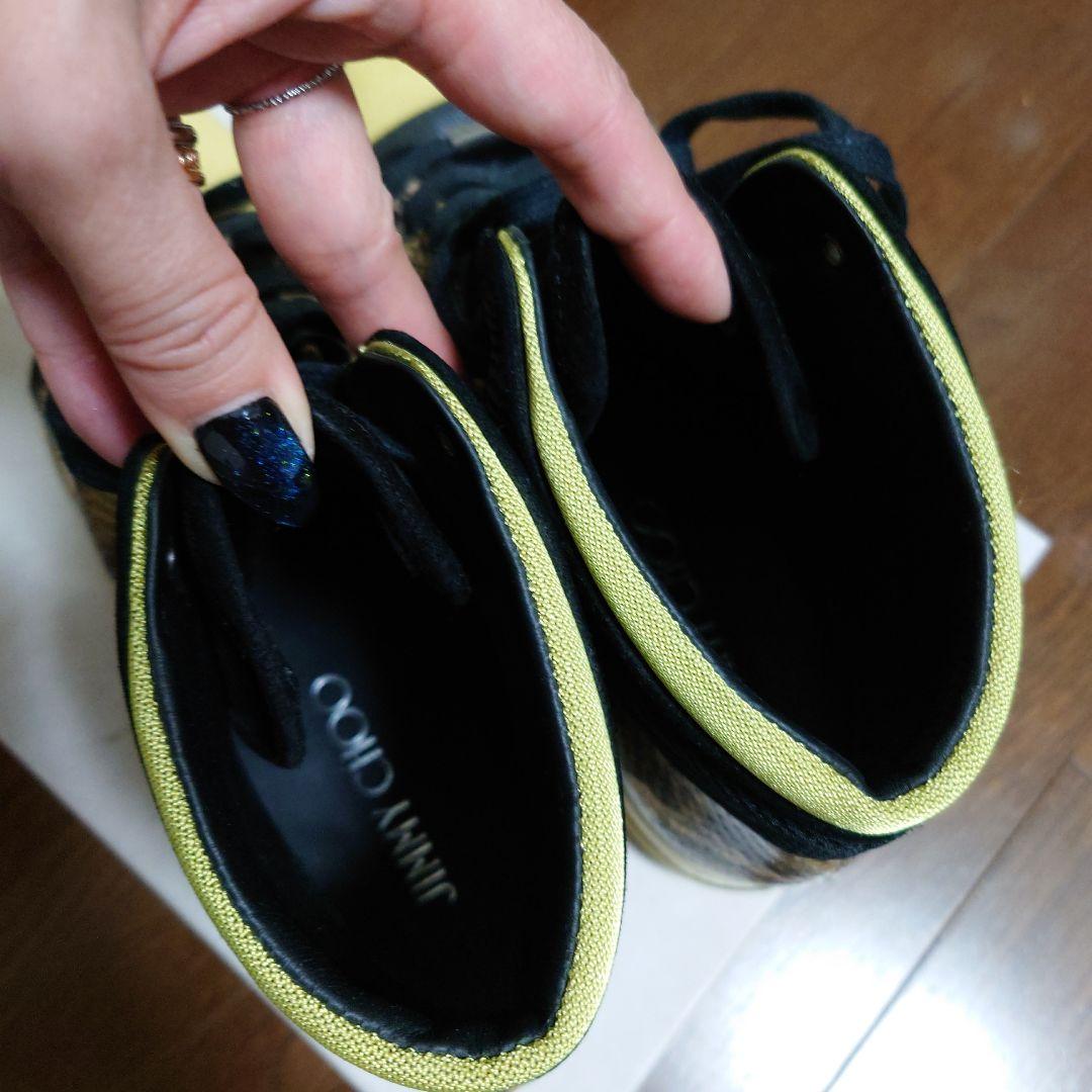 JIMMY CHOO スネーク柄 ハイカットスニーカー