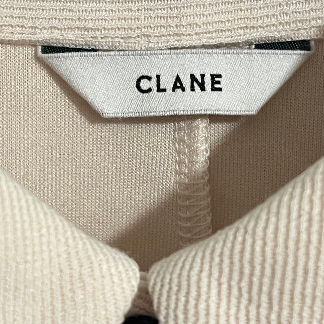 clane POWER SHOULDER POLO アイボリー 1