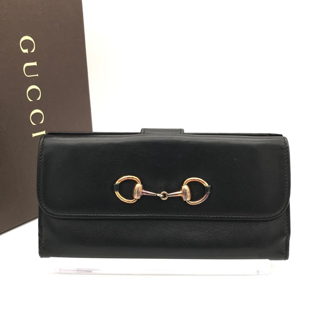 正規品　極美品　オールドグッチグッチ財布　グッチ長財布　ホースビット