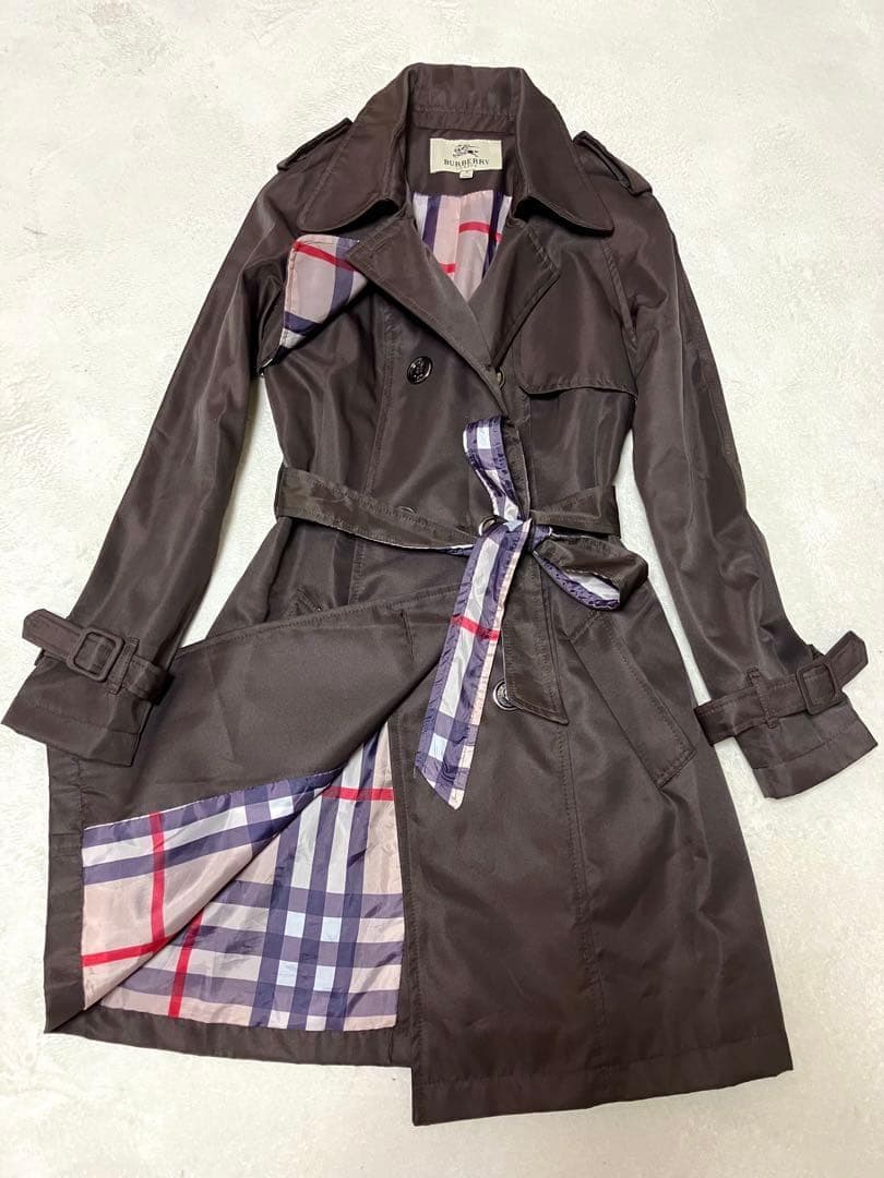 バーバリーロンドン　現行　トレンチコート　裏ノバチェック　ベルト　綿96%