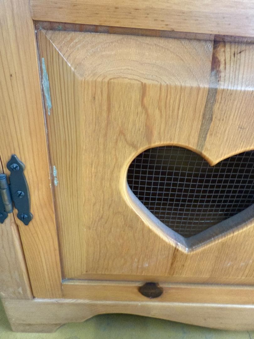 カントリー調 ハート 木製キャビネット