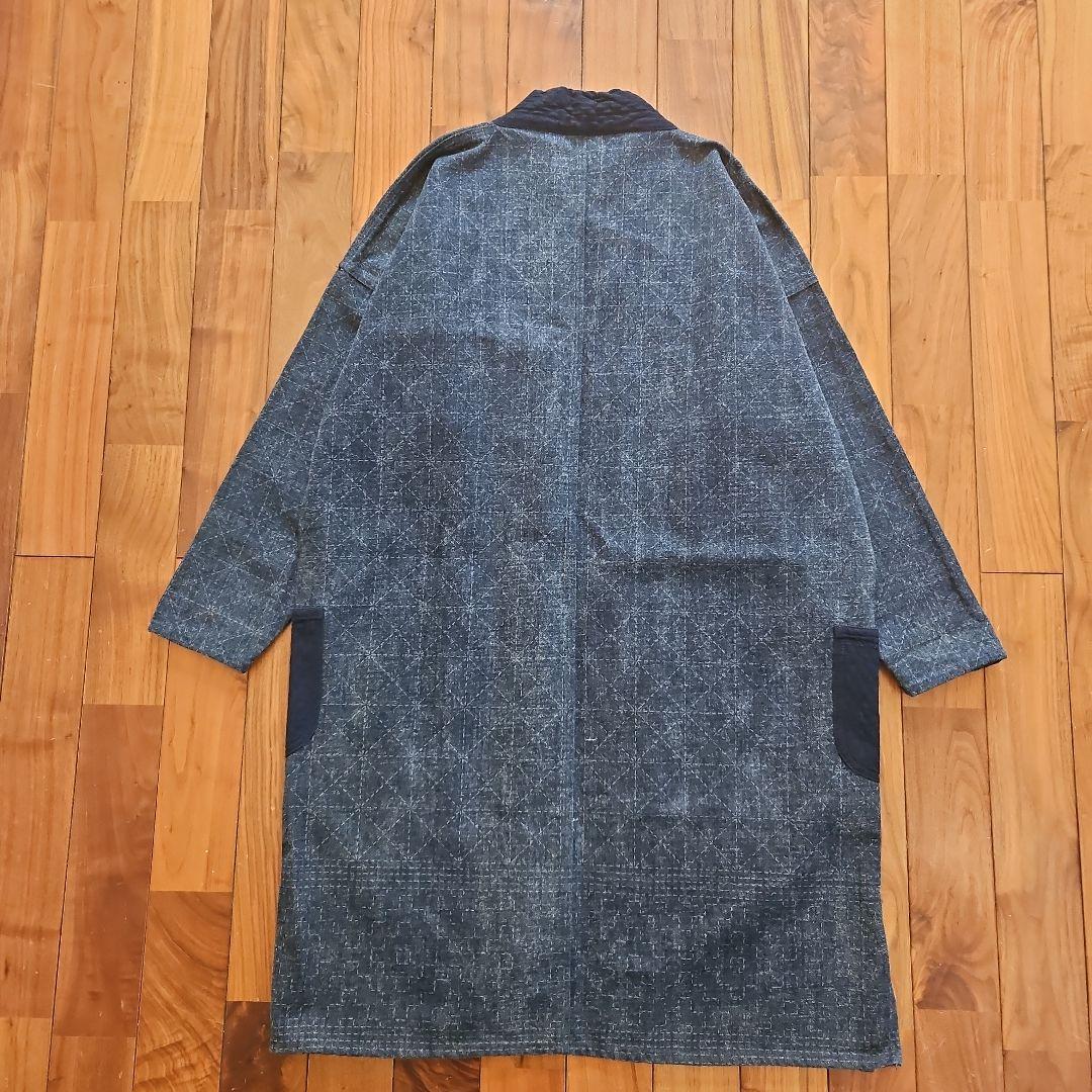 ハ*ー様 FDMTL 野良着 羽織り 刺し子調 インディゴ 藍染