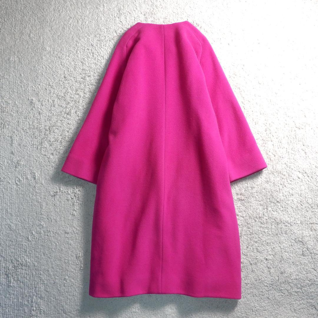 ミラオーウェン イタリア製生地使用 ノーカラー ドルマン ロング コート 0