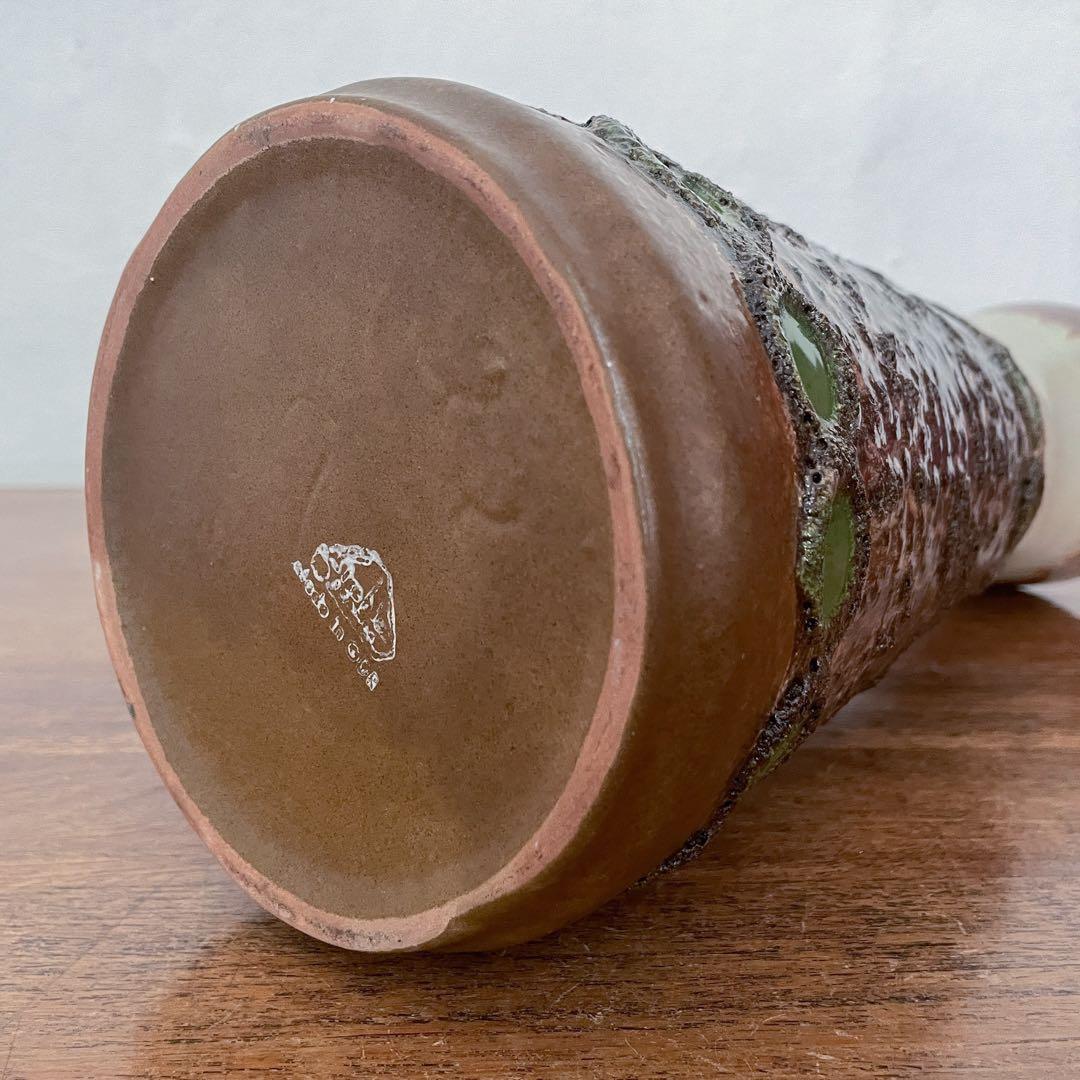 【東ドイツ Strehla大きな花瓶】fat lavaミッドセンチュリー 297